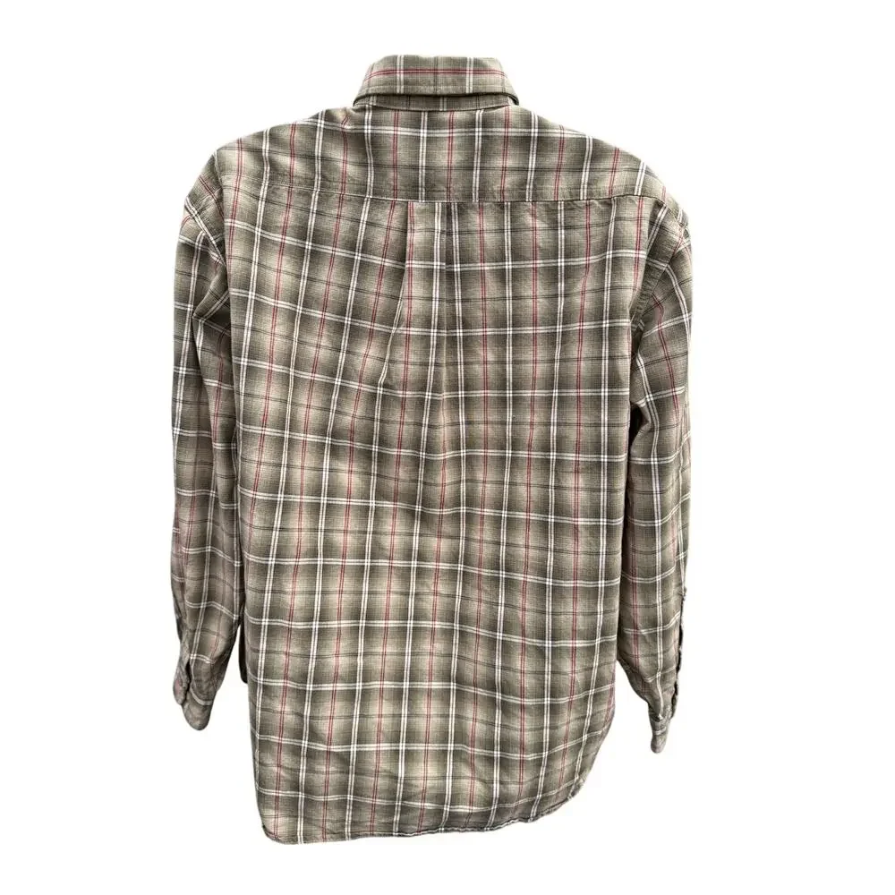 Carhartt Men's Plaid Shirt Sz XL Long Sleeve Button Up Tan Work Dress Casual - Picture 3 of 4
